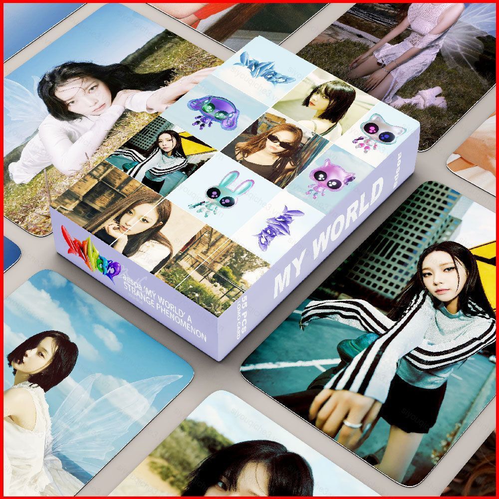 55 CÁI Thẻ AESPA LOMO THẾ GIỚI CỦA TÔI KARINA GISELLE WINTERNING bưu thiếp tuyển tập ảnh