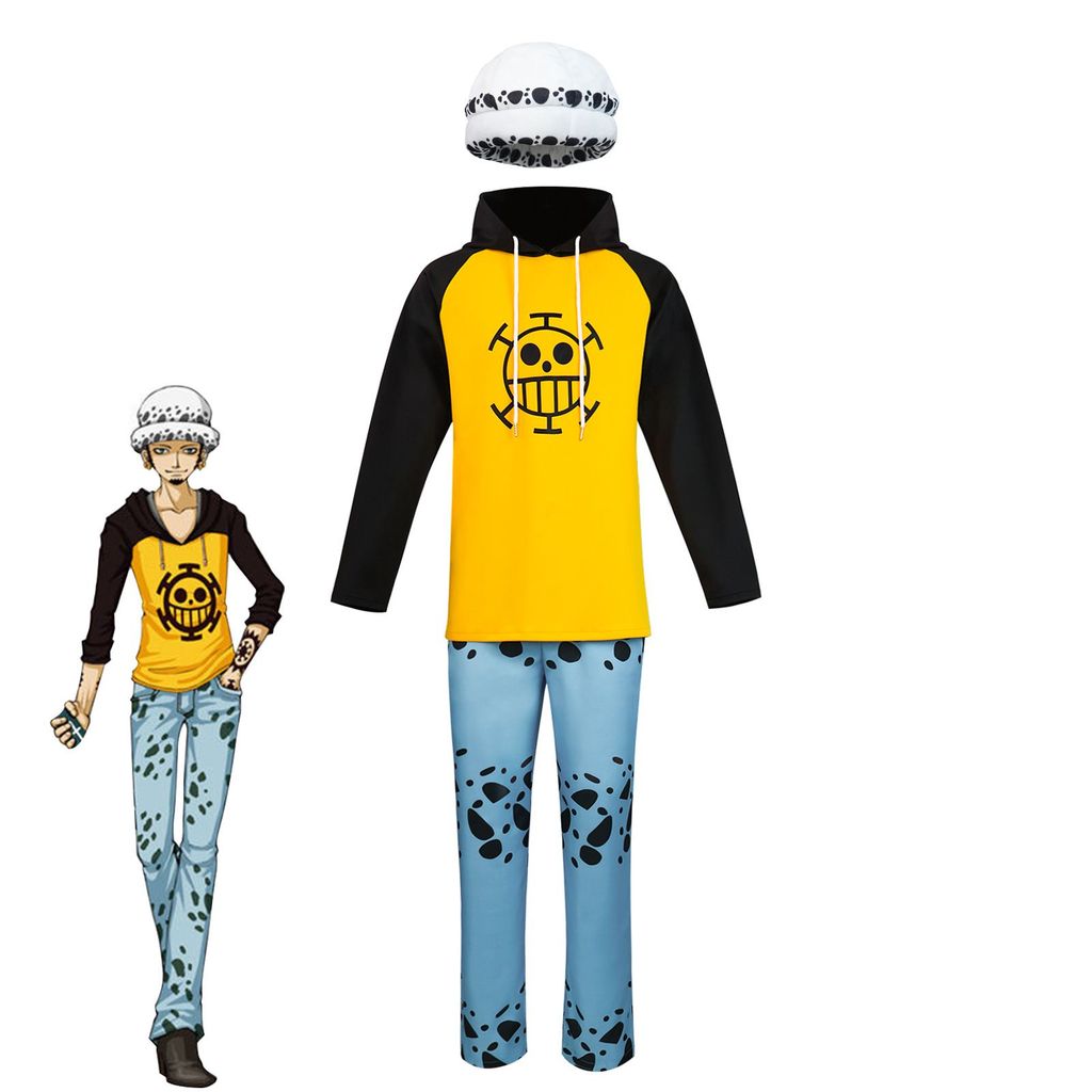 Cosplay One Piece Trafalgar Law áo hoodie full set xưởng may giá rẻ