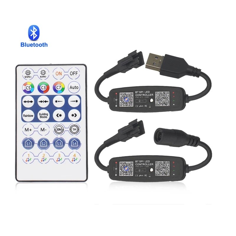 Bluetooth 28 Phím Bộ Điều Khiển USB 5V DC 12V 24V Điều Khiển Ứng Dụng Từ Xa Âm Nhạc Cho Pixel LED Dả
