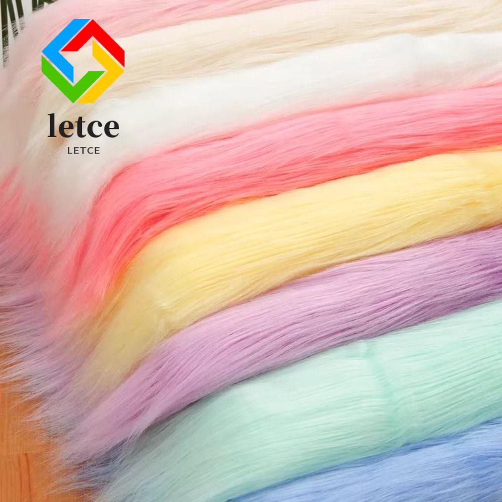 Vải lông giả dài LETCE, Vải lông giả dài 9cm 25x45cm, Phụ kiện may vá Màu trơn Tóc dài Vải râu thủ c