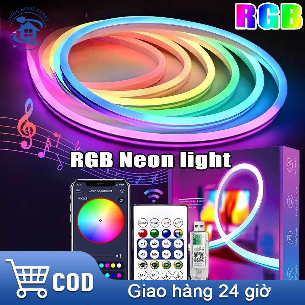 [🎆 Free shipping]Đèn NEON FLEX, Dây đèn led đuổi ARGB,trang trí tường phòng ngủ, decor phòng khách