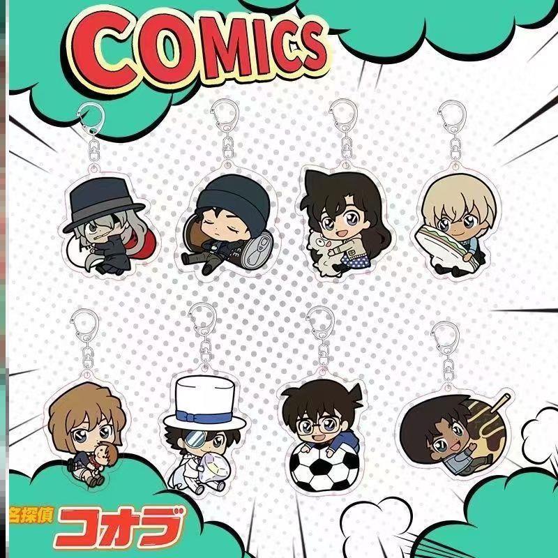 Detective Conan Case Closed Shinichi Kudo Acrylic Keychain Lovely Bag Charms Pendant Gift Key Chain 