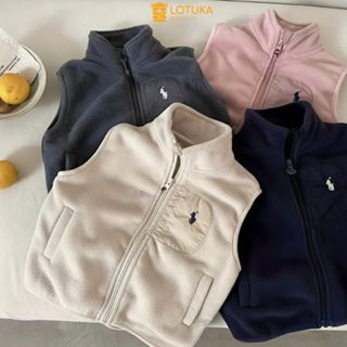  Áo Gile Khóa Thêu Ngựa Lông Cừu Ấm Áp Mềm Mịn LOTUKA Bé Trai Bé Gái Đồ Thu Đông Cho Bé Quần Áo Trẻ Em 3-12kg 