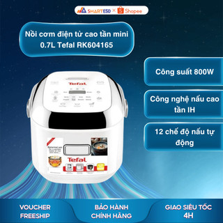  Nồi cơm điện tử cao tần mini 0.7L Tefal RK604165 - Thiết kế nhỏ gọn - Bảo hành chính hãng 24 tháng 