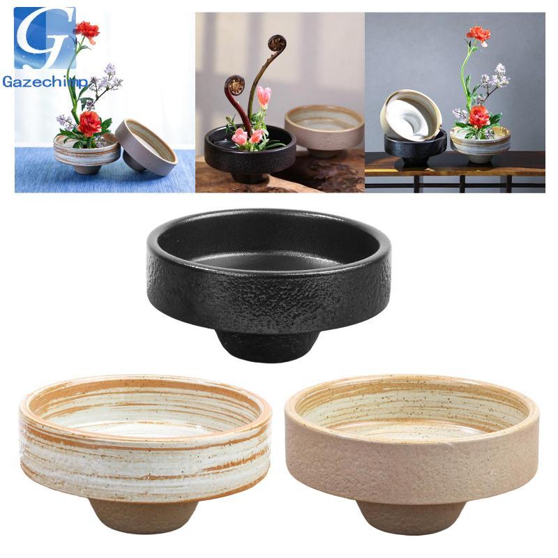 Bình hoa Ikebana sứ Gazechimp, Sắp xếp hoa, Giá đỡ trang trí, Tròn, Dụng cụ Ikebana Nhật Bản, Đồ gốm