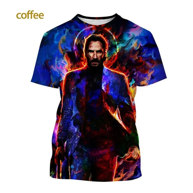 Áo thun ngắn tay khô nhanh – Phim Unisex John Wick Keanu Reeves Áo thun in 3D, Cool St