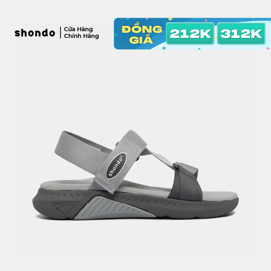 Giày Sandal Nam Nữ Shondo F7R Nhẹ Đi Học Đi Chơi Màu Xám F7R2021