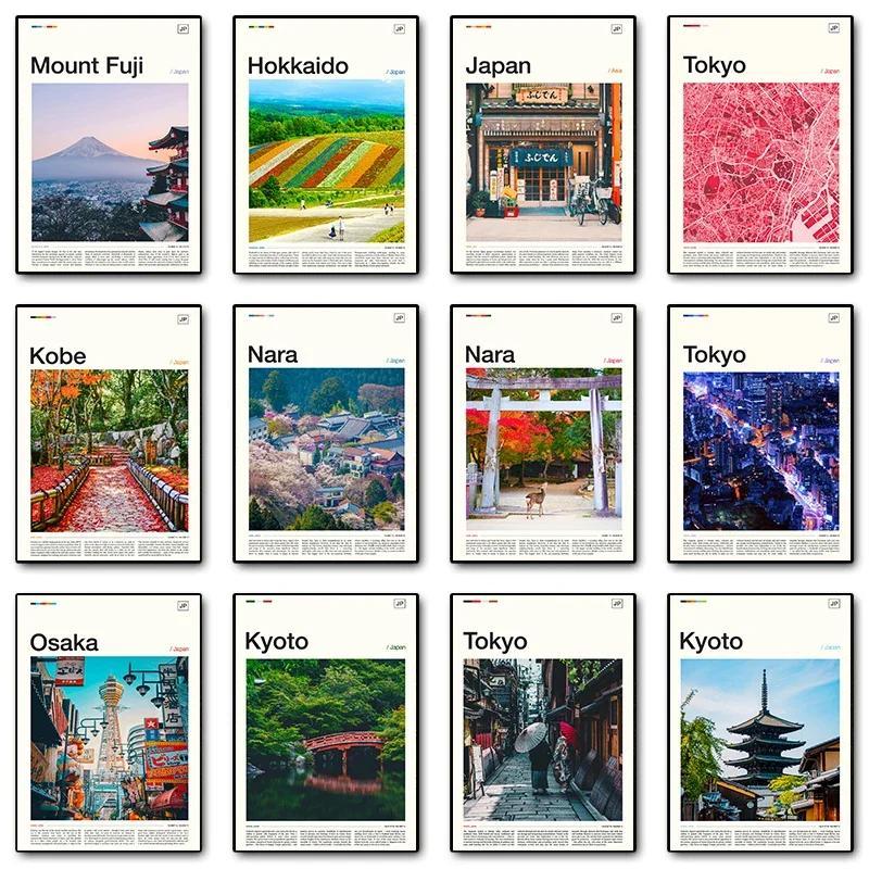 Nghệ thuật du lịch Nhật Bản: Kobe Kyoto Mt Fuji Nara Okinawa Osaka Tokyo Tranh canvas trang trí tườn