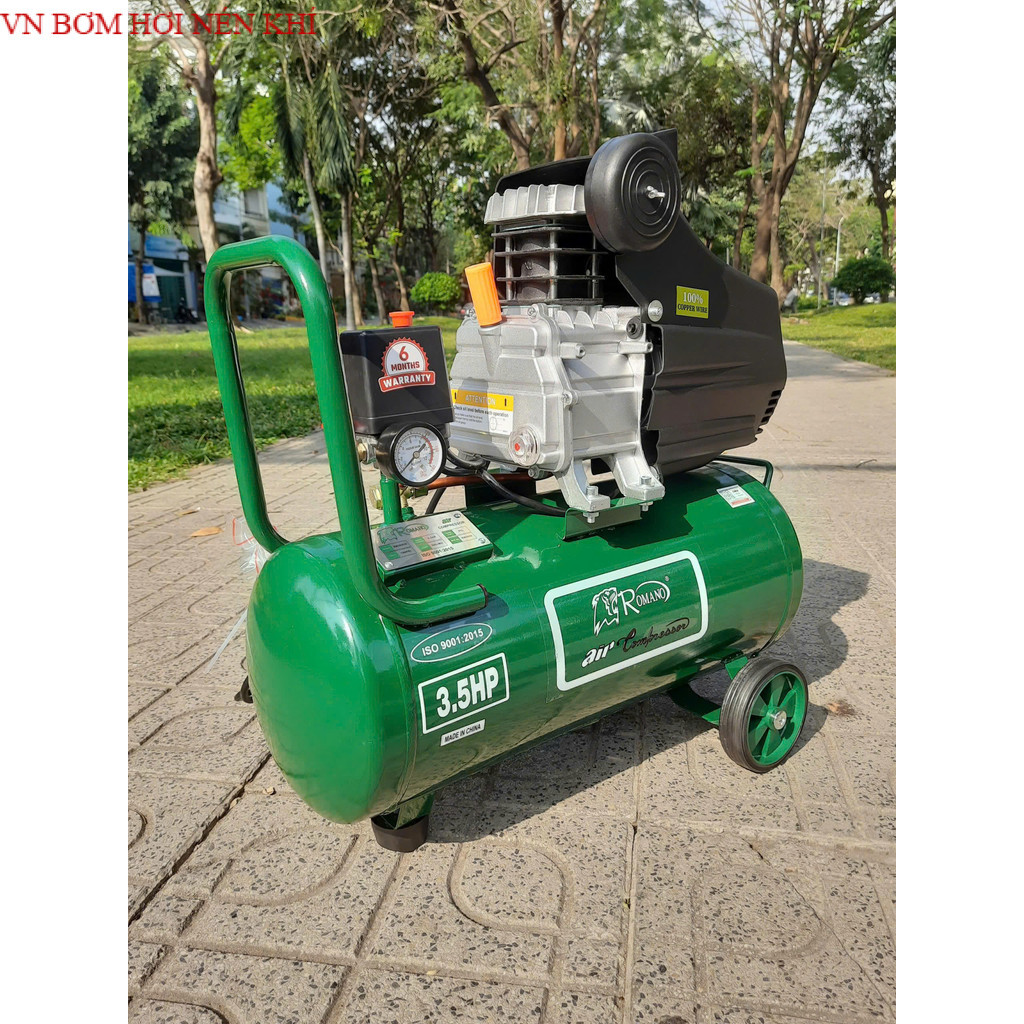 Máy Nén khí có dầu 35 lỉt RoMaNo RMCD3535  Pittong 47 nên hơi nhanh -cam kết đúng hàng VN BƠM HƠI NÉ