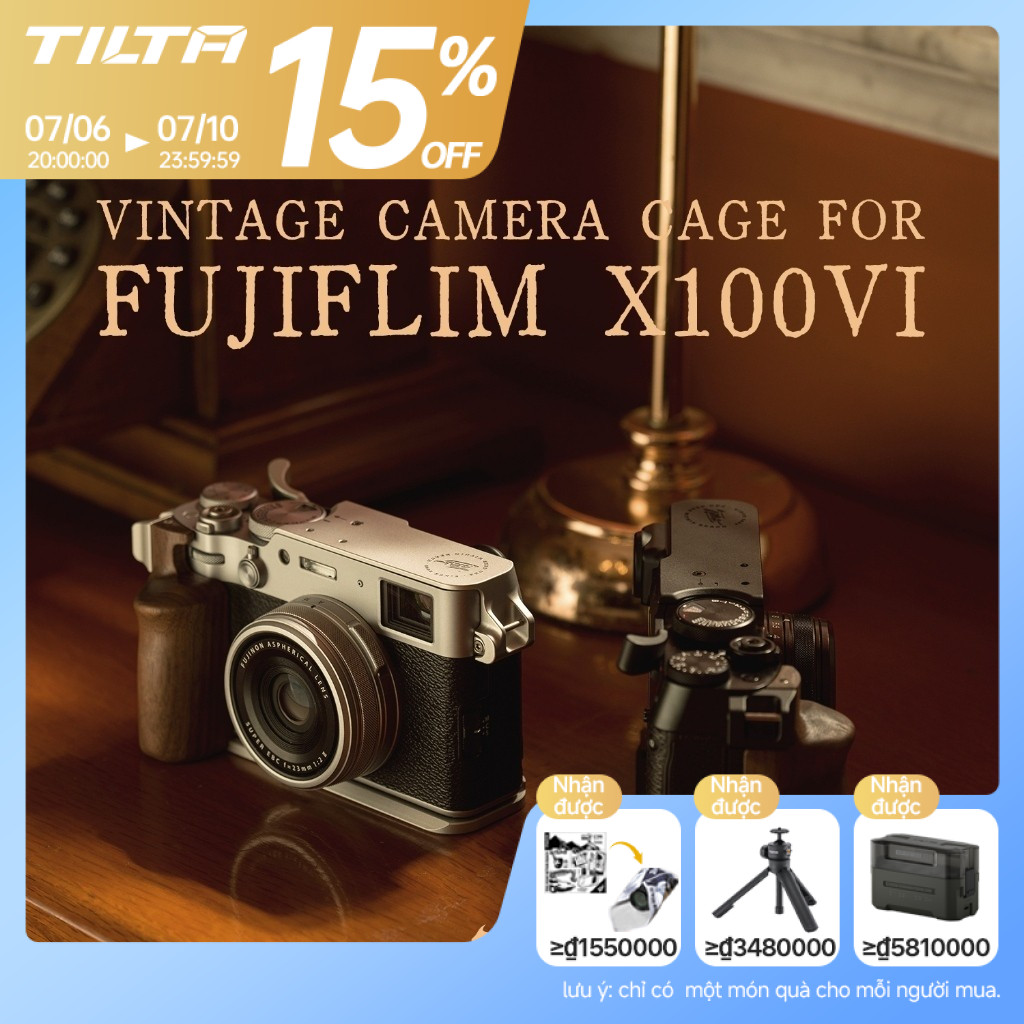 TILTA TA-T70 FUJIFILM X100VI Vintage Camera Lồng Fujifilm Mở Rộng Phụ Kiện Bảo Vệ Túi Camera Bao Da 
