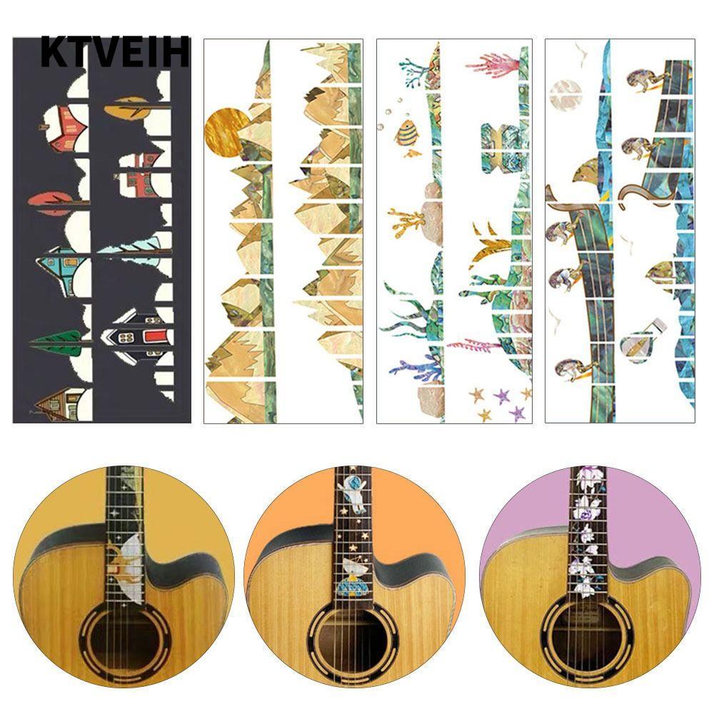 KTVEIH Guitar Fretboard Sticker, DIY Đàn Guitar Điện Phần Bass Inlay Decal, Trang Trí Nhạc Cụ Guitar