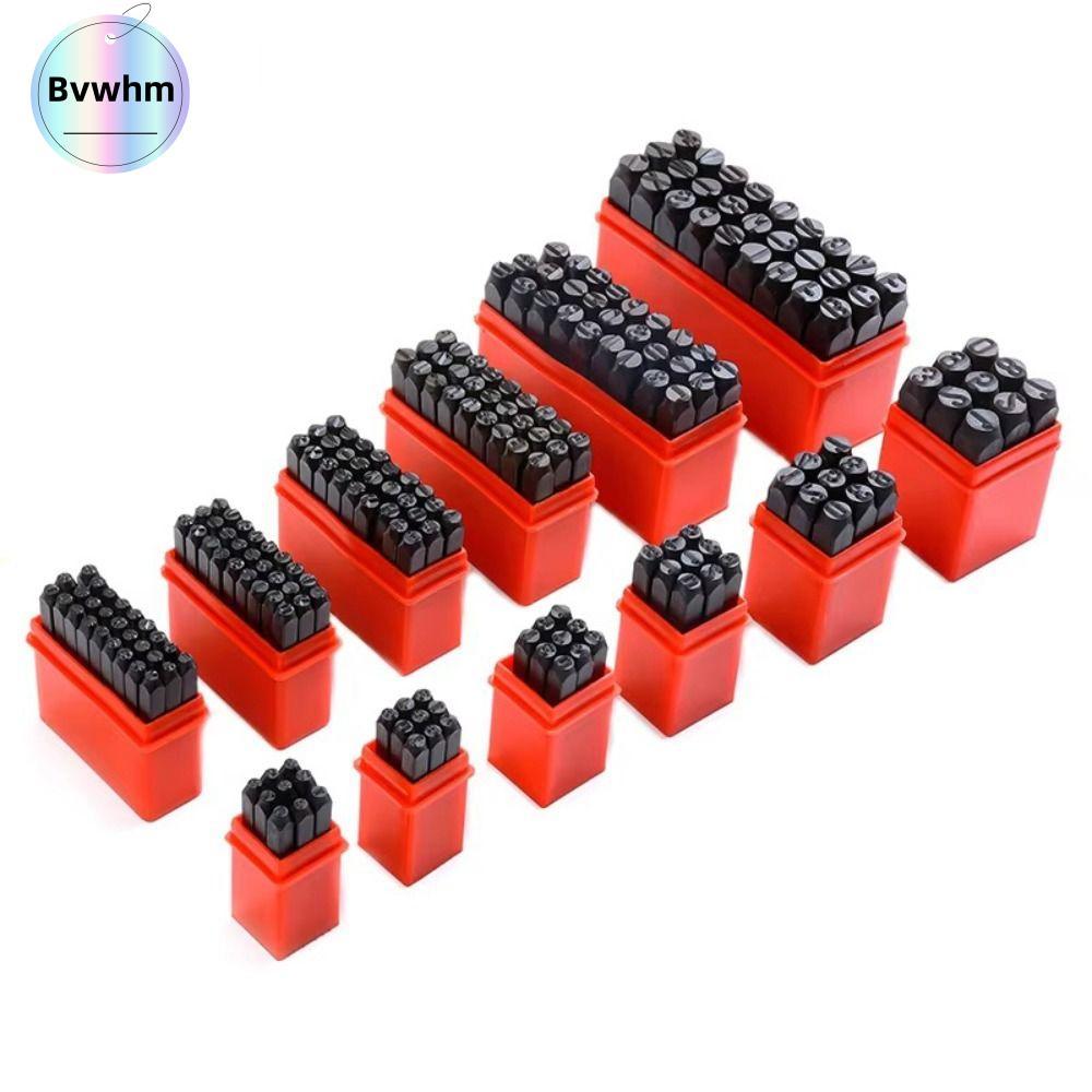 BVWHM Letter & Number Stamp Punch, Steel With Plastic Digital Letter Stamp, Punch Tools 3-12.5 mm Le