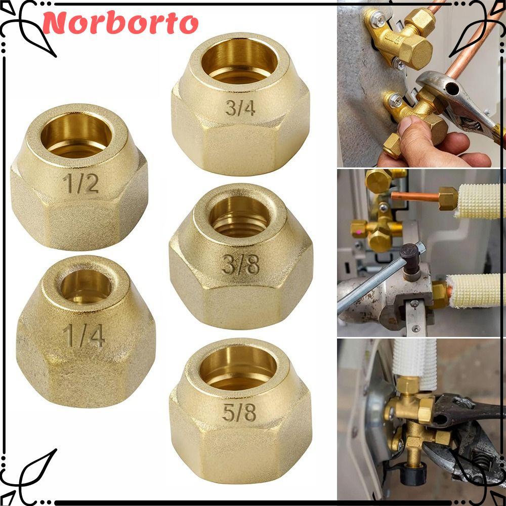 NORBORTO Brass Flare Nut, 1 / 4 "3 / 8" 1 / 2 "5 / 16" 1 / 8 "3 / 4" Phụ kiện ống Flare, Làm dày đai