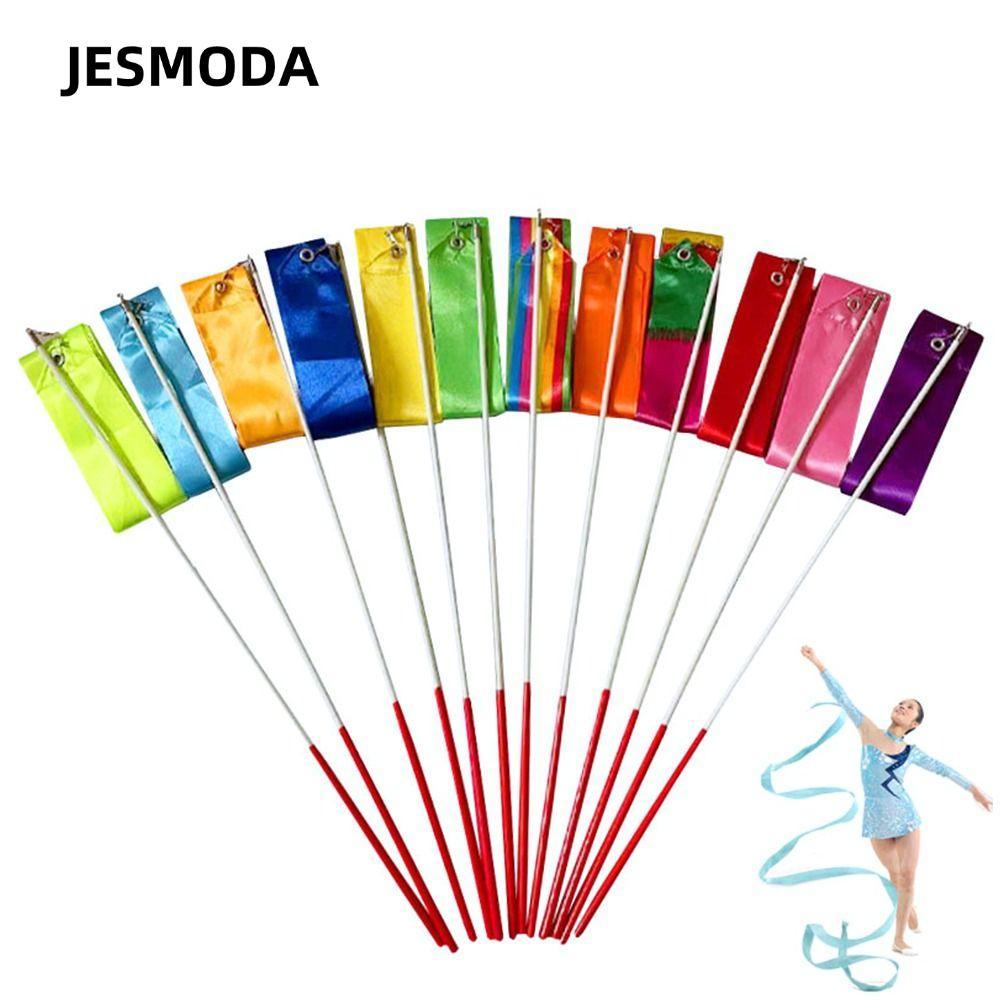 JESMODA Dance Ribbon 4 mét Streamer Twirling Rod Đồ chơi trẻ em Nhảy múa