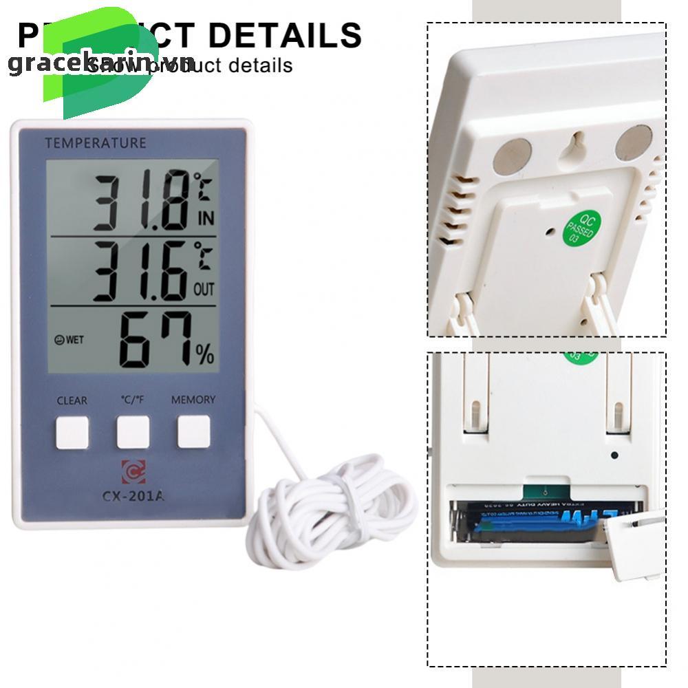 Indoor and Outdoor Thermometer with Fish Tank Probe for Temperature and Humidity