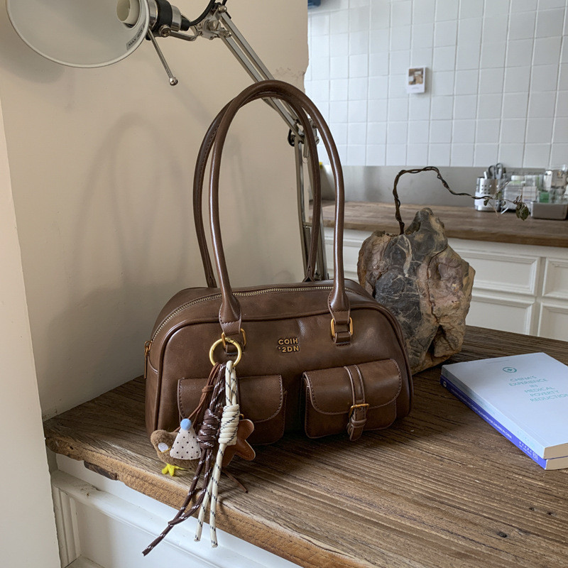 New Boston bag for women, underarm bag, bowling shoulder bag