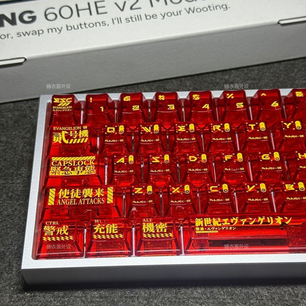 EVANGELION Asuka Keycap Cherry Profile 124 Phím PC Wooting MKOSE ATK Keycaps Cơ Personailzed Cool Li