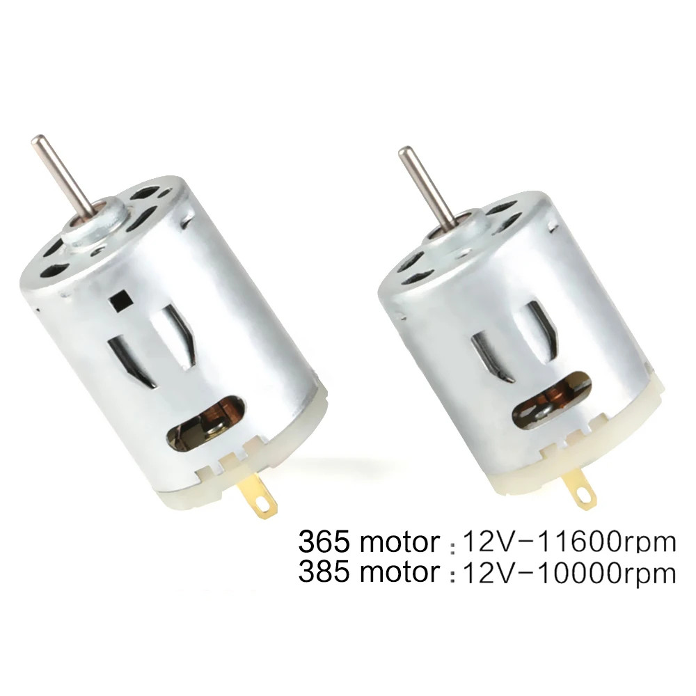 Động Cơ DC 365 385 12V Motor Tốc Độ Cao Cho Máy Khoan Mini DIY