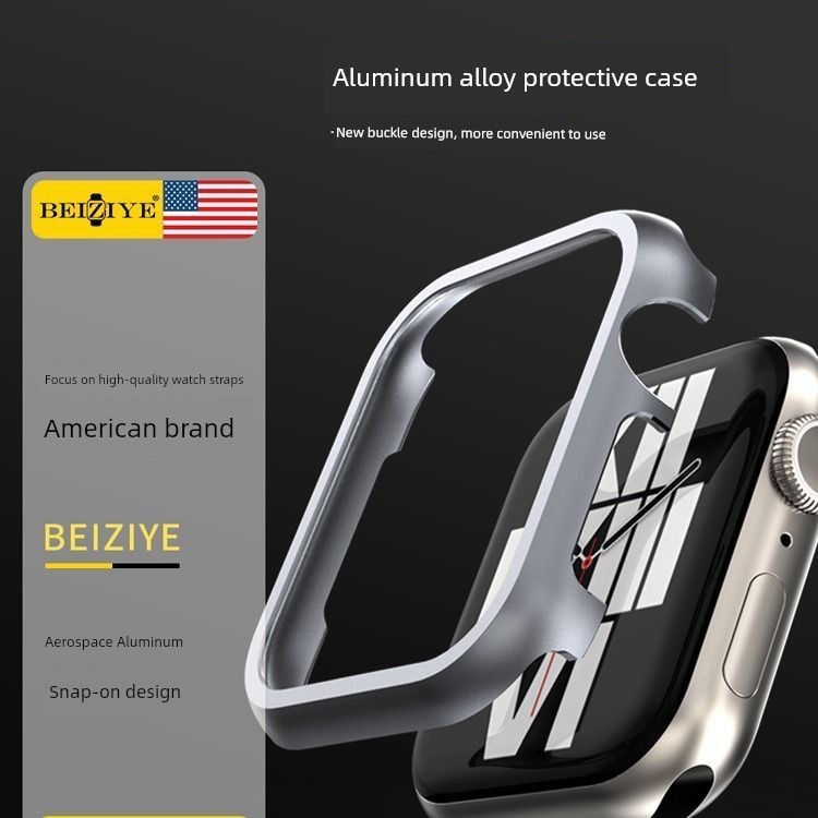 đồng hồ nữ sang chảnh đồng hồ nữ Thích hợp cho Apple Watch Apple Watch Vỏ thép bảo vệ nửa kín S7 Nic