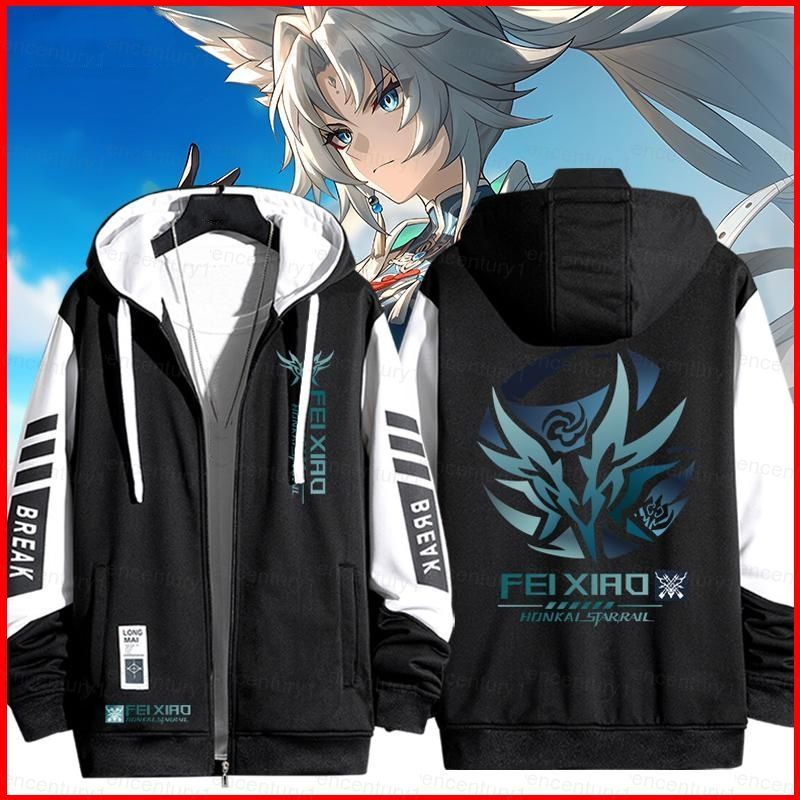 GC1 Honkai Star Rail Feixiao áo khoác dây kéo Áo khoác cardigan áo len Unisex dài tay Top Cosplay GC
