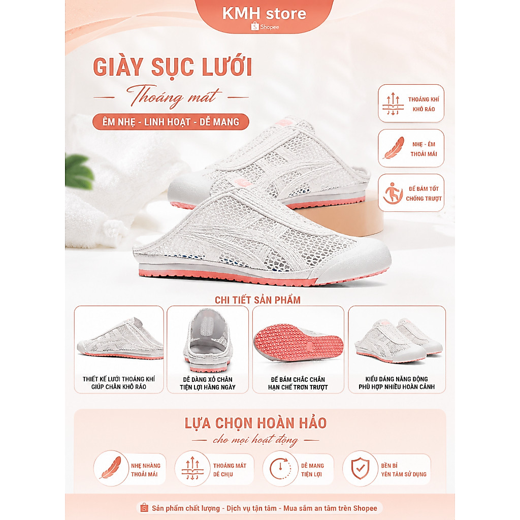 KMH store  [ Chính Hãng ]  Giày Onitsuka Tiger Mexico 66 Sabot ‘Crystal Pink’ 118