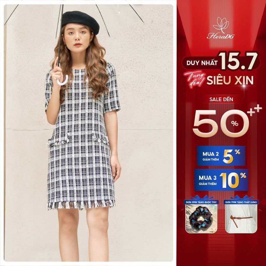 Đầm suông tweed HeraDG - WDC20011