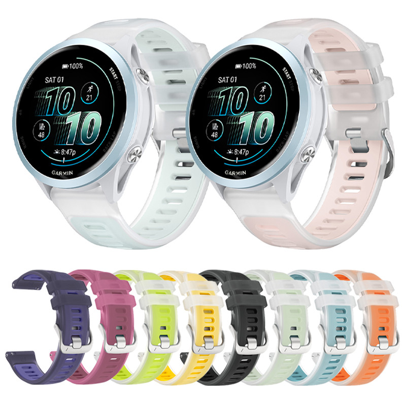 Dây đeo silicon mờ thạch cho Garmin Forerunner 165 170 55 158 570 42mm 47mm Forerunner 265 255 265s 