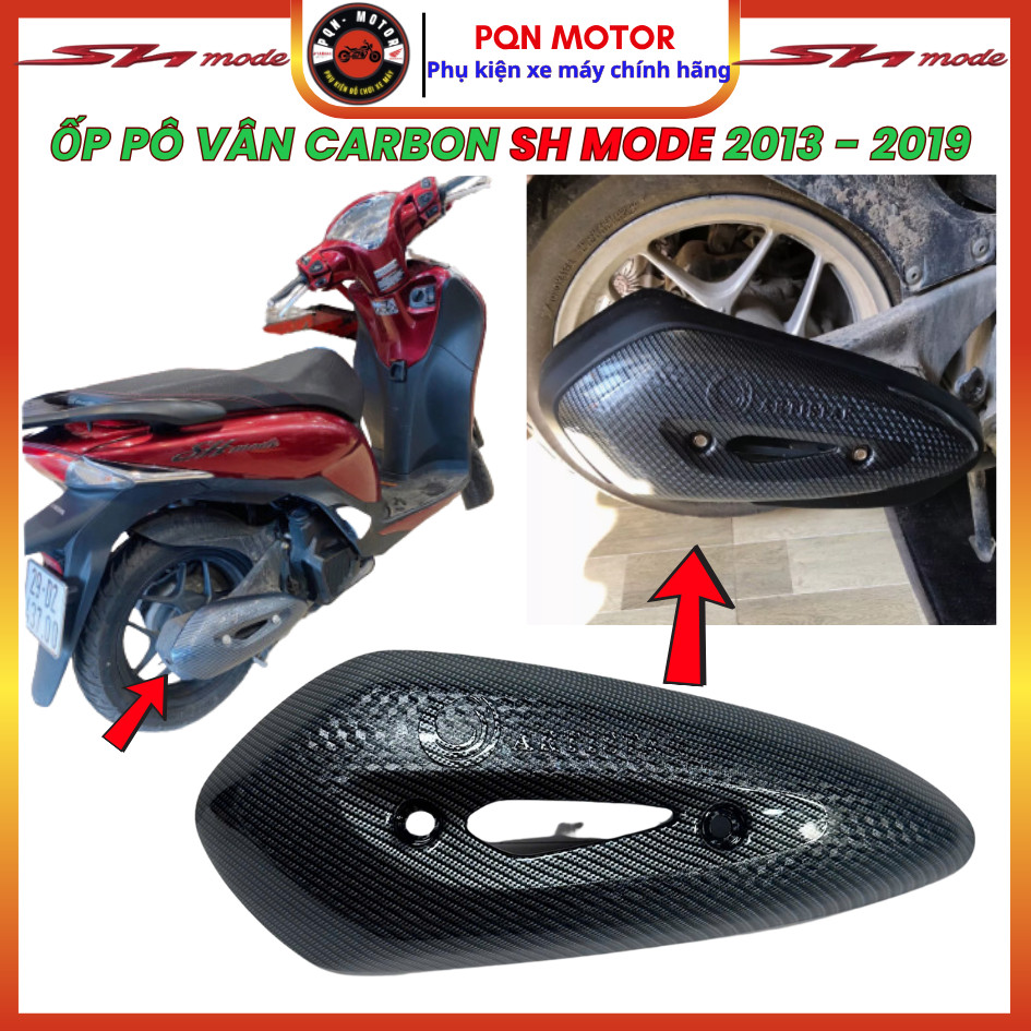Ốp pô Hàng Artistar Cho Sh Mode Các Đời Xe Từ 2013 - 2019 và Sh mode 2026 - 2020 Vân Cacbon Đẹp Bền