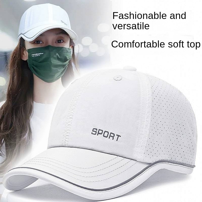 Solid Color Thin Quick-Drying Breathable Hat Unisex Running Cap Sun Protection Sun Hat Peaked Cap Ne