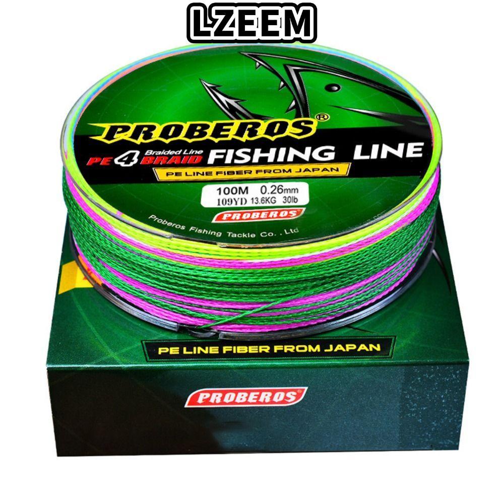 Ống chỉ co giãn LZEEM, Dây câu cá PE PE 4 chân đế, phong cách 100m Dây đơn câu cá đầy màu sắc 100m