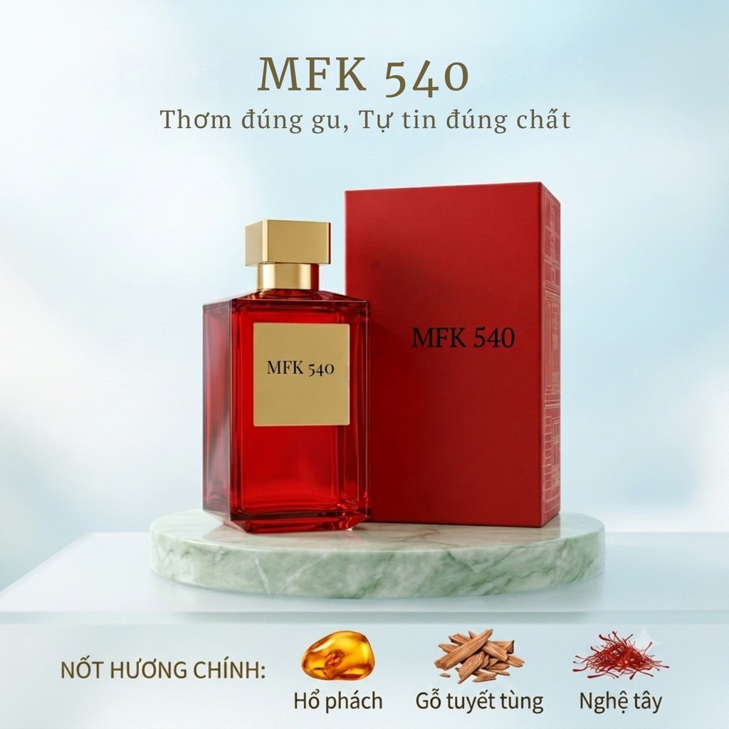 Nước hoa unisex Baccarat Rouge 540 (MFK540 Đỏ). Mùi hương sang trọng, tinh tế, hiện đại.
