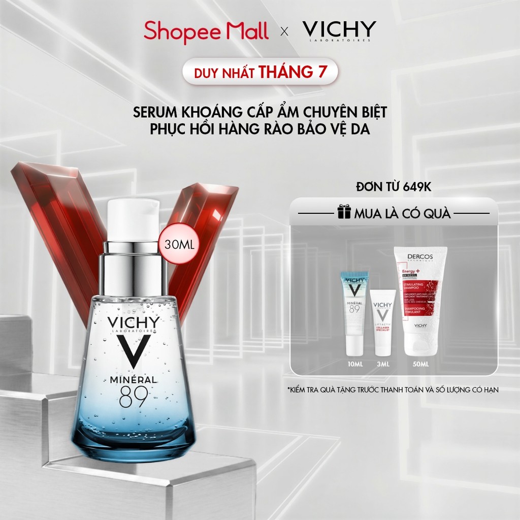 Dưỡng chất giàu khoáng chất giúp da sáng mịn và căng mượt Vichy Mineral 89 30ml