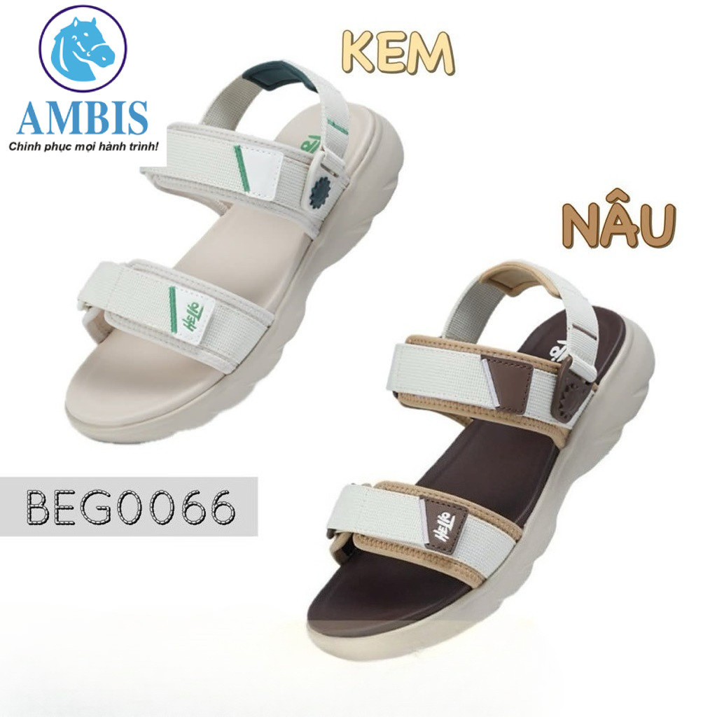 Sandal Bitis BEG006600 Helio Nữ Quai Dù Thể Thao Quai Dán