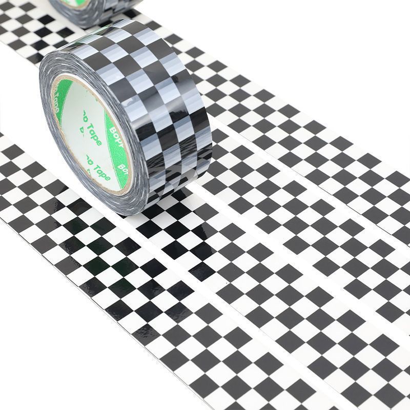 Huấn Luyện Xe Hơi Miếng Dán Phản Quang Đen Trắng Checkered Checkered Checkered Checkered Miếng Dán 4