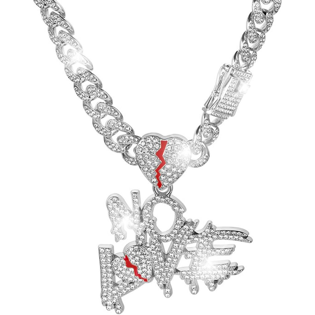 Miami Nam Cuba Liên Kết Dây Chuyền Mạ Bling Cuba Vòng Cổ Kim Cương Không Tình Yêu Dây Xích Dành Cho 