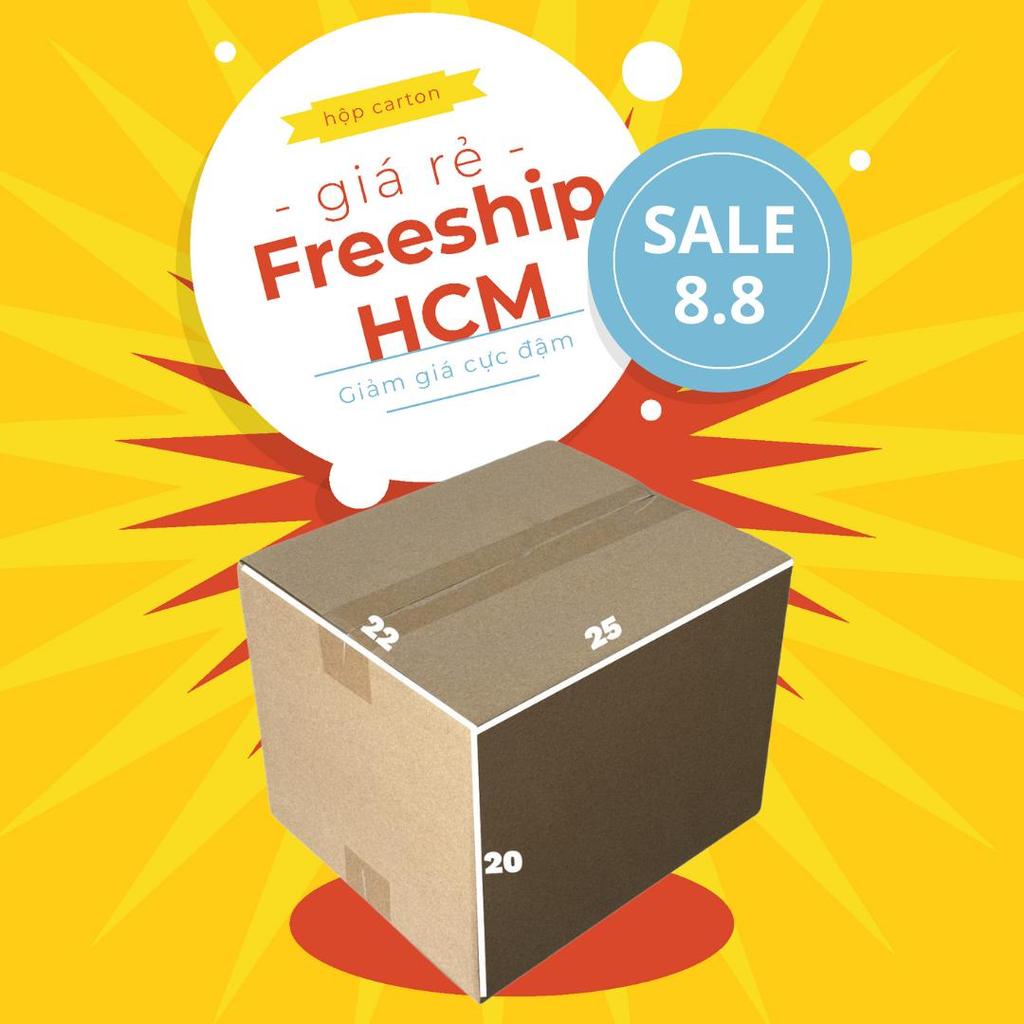 hộp carton đóng gói hàng 25x22x20 bộ 100