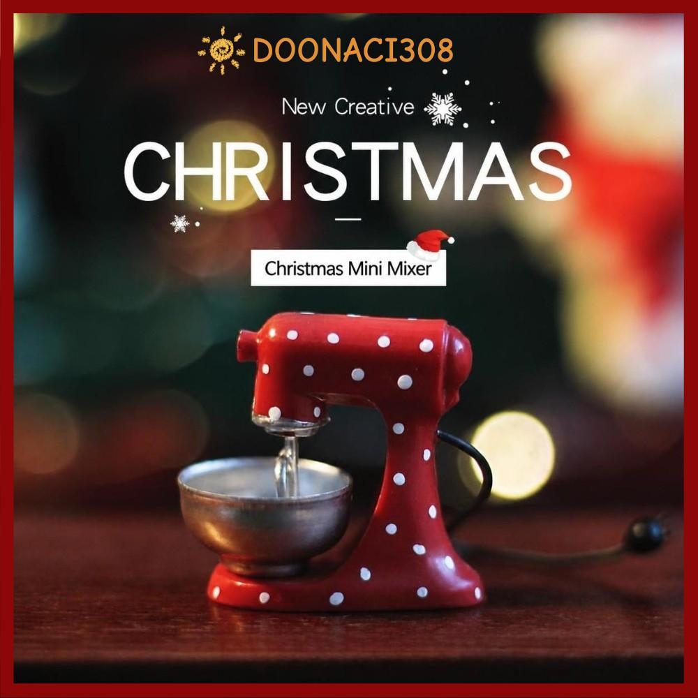 Mô hình trộn đứng DOONACI308, Nhà búp bê trang trí lễ hội màu đỏ thu nhỏ, Mô phỏng nhựa Giáng sinh P