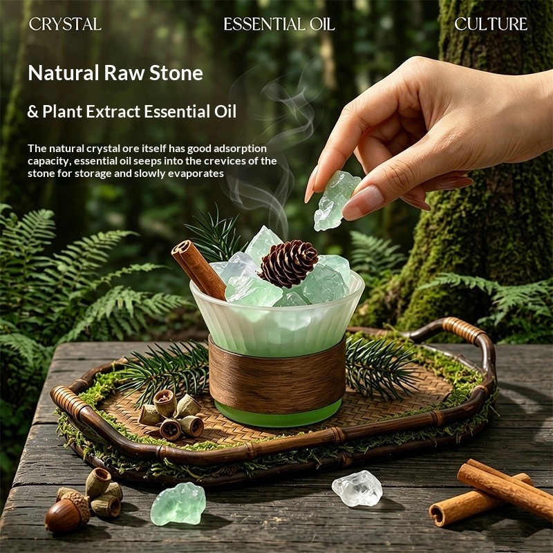 Set Đá Tản Hương Thủy Tinh Lục Chỉ Kim Đan Cao Cấp | KCRAFT - World of scents
