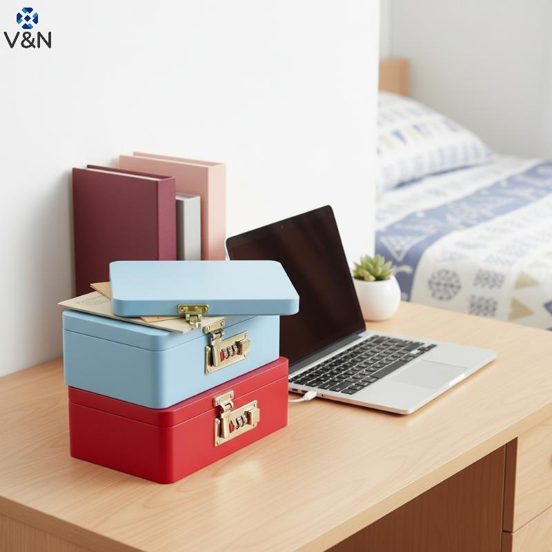 V & N Vintage Iron Password Lo Coin Box Secure Piggy Bank với Lo Money Bảo quản an toàn cho trẻ em T