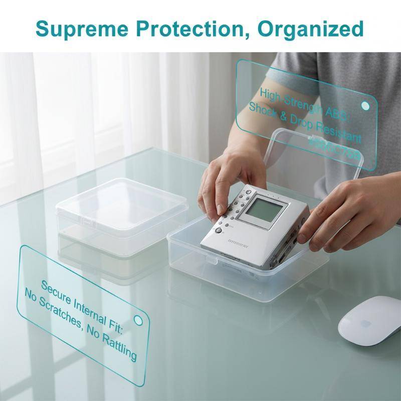BeautifulHomeA Nhẹ MD Walkman Hộp Bảo Quản Chống Ẩm Nhựa Cứng Chống Thấm Nước Cho Máy Nghe Nhạc Mini