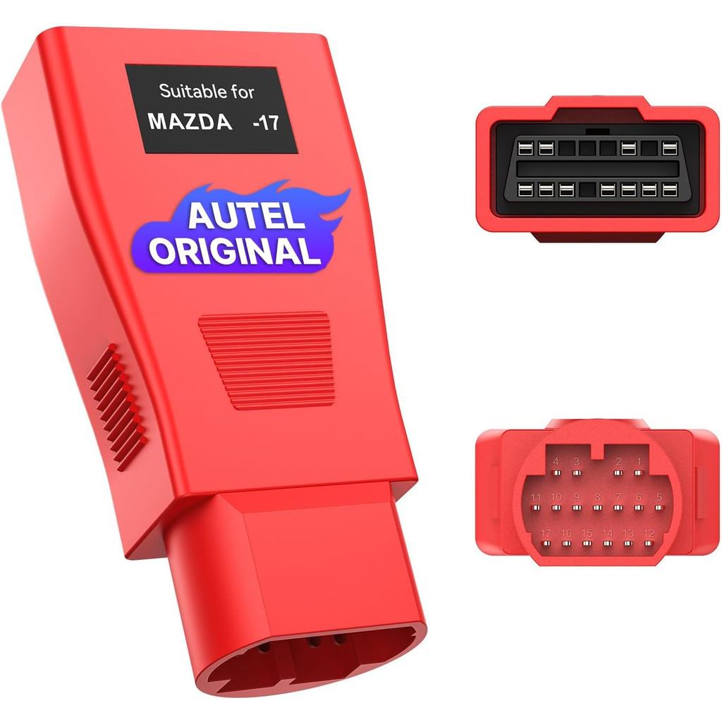 Bộ chuyển đổi Autel chính hãng cho Mazda 17 chân, đầu nối OBD1 17 chân (đực) sang OBD2 16 chân (cái)