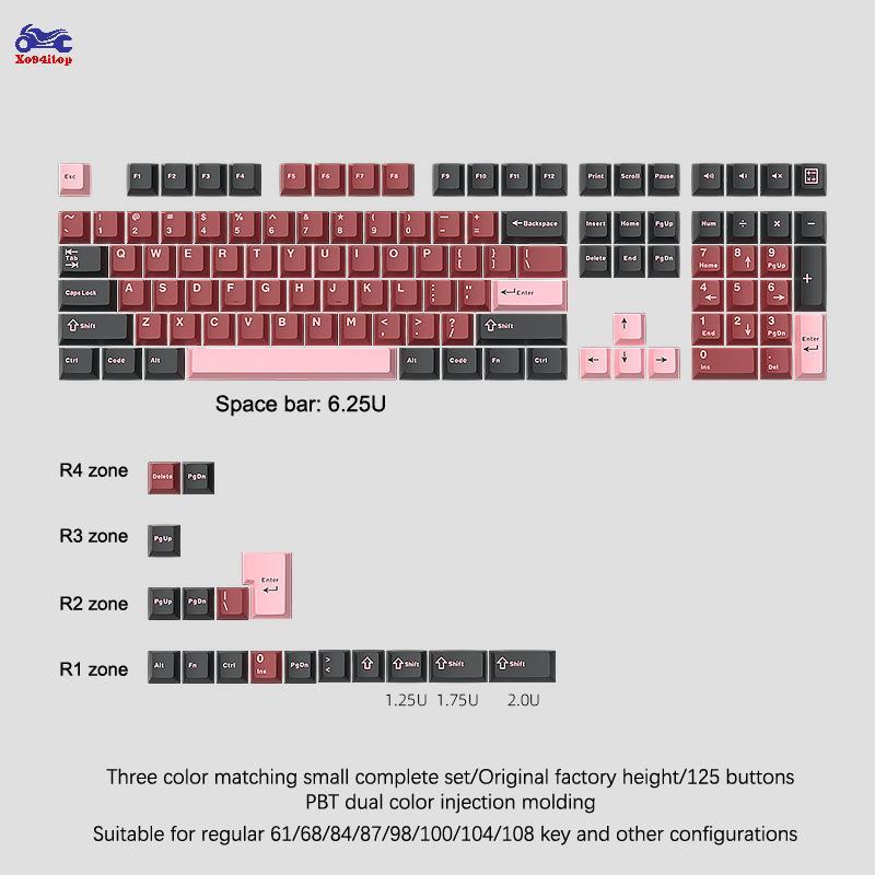 XOITOP 126 Phím Đôi Keycap PBT Cherry Bàn Phím Chơi Game Cơ Học Cho MX Switch Keycap GMK67 GMK87 GMK