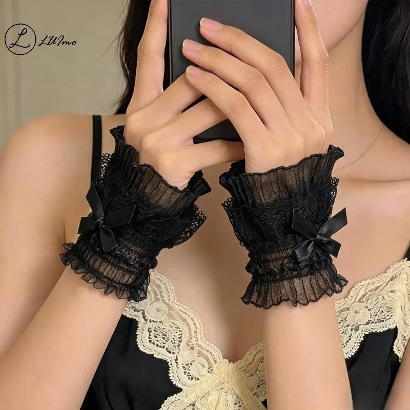 LUImo 1 Cặp Nơ Gothic Gothic Gothic Gothic Gothic Gothic Gothic Tay Áo Giả Để Chụp Ảnh Đạo Cụ * Bán 