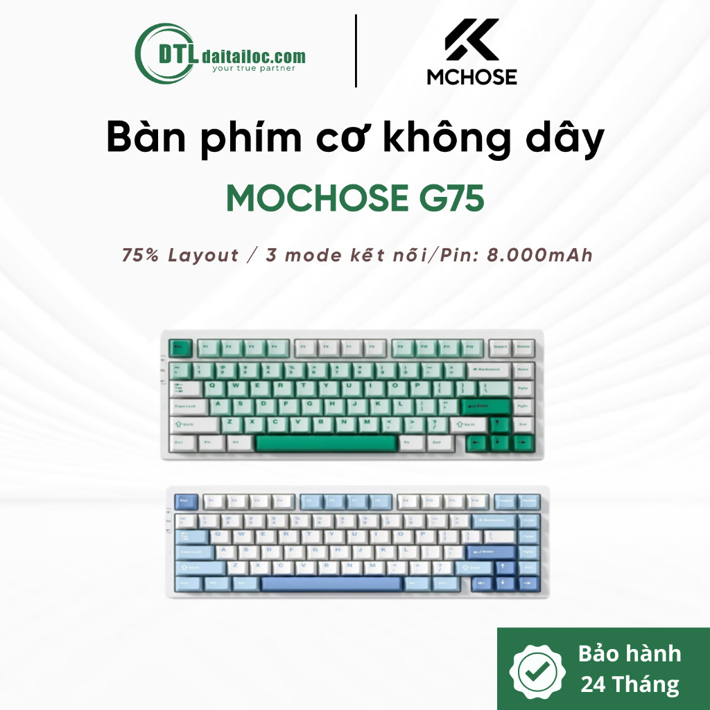 Bàn phím cơ không dây MCHOSE G75 | Chính Hãng | Bảo Hành 24 Tháng