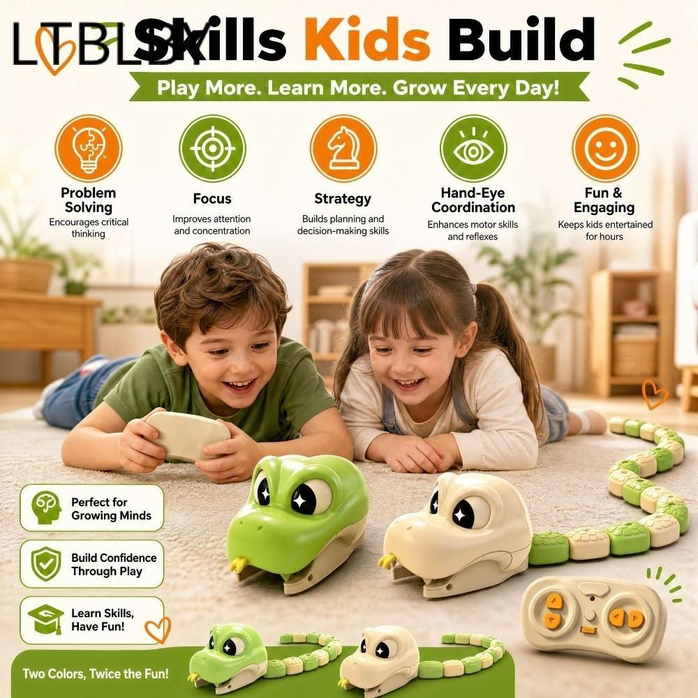 LTBLBY Đồ chơi từ tính rắn tham lam, Điều khiển từ xa Động vật hoạt hình điều khiển từ xa Rắn, Bộ sư