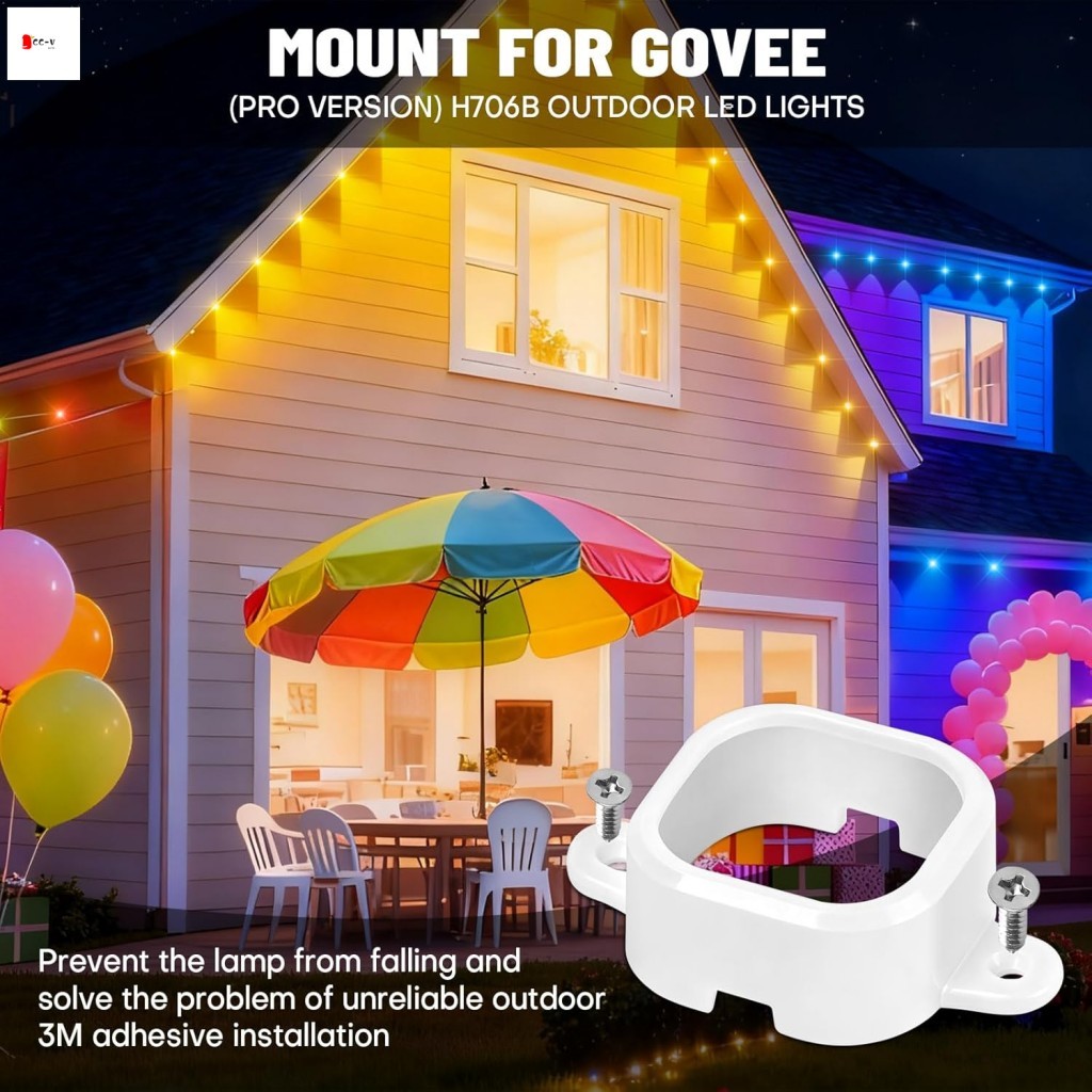 Govee H706 Đèn Led Gắn Giá Đỡ Vỏ Bảo Vệ Nhà Ở Kẹp Cho Dây Ngoài Trời Đèn Trang Trí