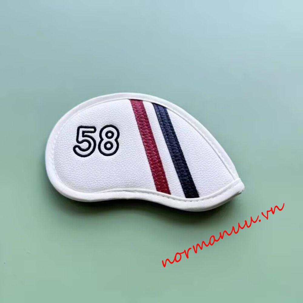 NORMAN6G Golf Wedge Cover, PU Leather Angle Club Sand Wedge Headcover, Universal Big Number 56 58 60