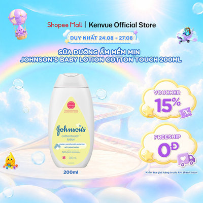 Sữa dưỡng ẩm mềm mịn Johnson's baby cotton touch 200ml