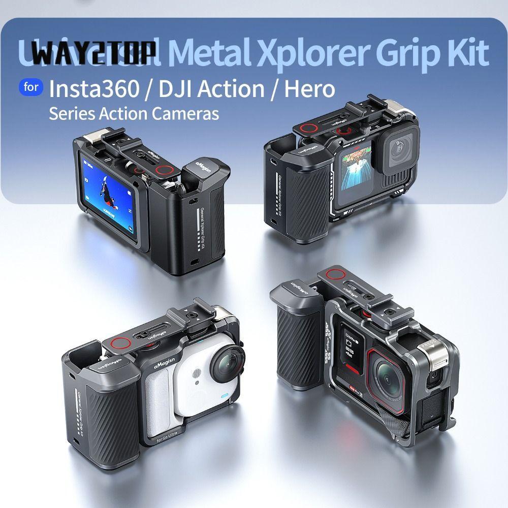 WAY2TOP Xplorer Grip Kit Tay cầm, Giá đỡ Vlog bằng hợp kim nhôm phát hành nhanh, Tay cầm máy ảnh nhẹ