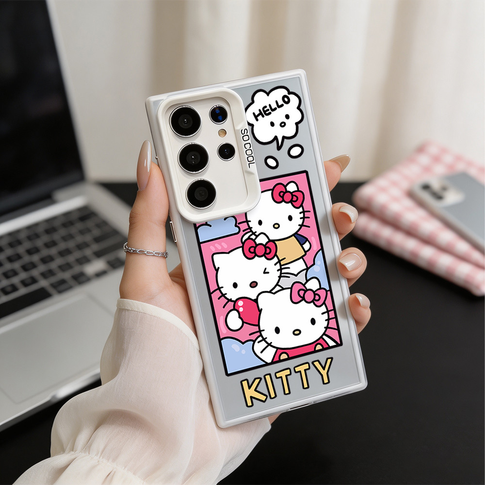 Ốp Lưng Samsung Mèo Hồng IMD  Ngầu Cho Samsung Galaxy A07 A16 S25 Ultra 15 13 Pro Max